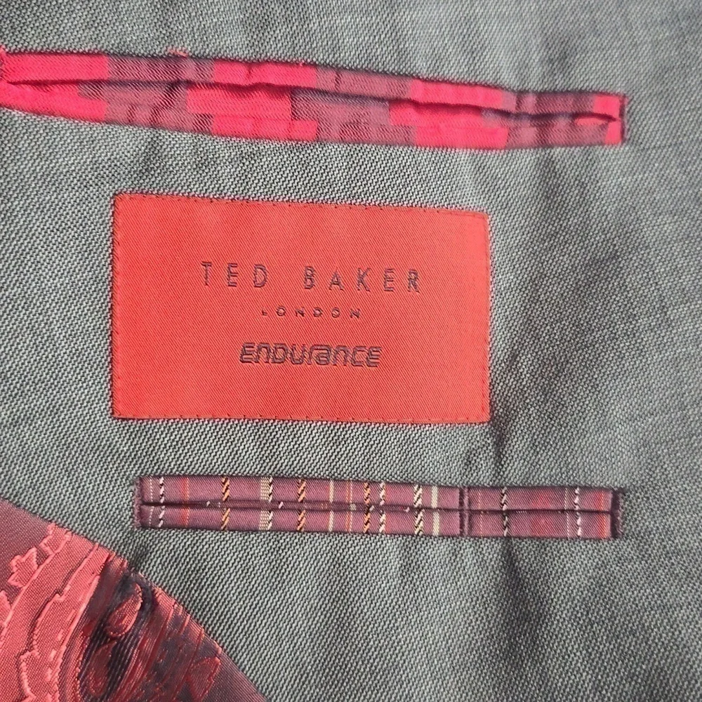 Ted Baker| Mens Gray Suit Coat/Jacket Endurance Wool Neutral Preppy Sz.46R - Picture 12 of 13